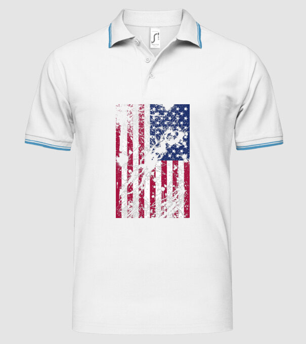 ripped flag U.S. model alb pe tricou