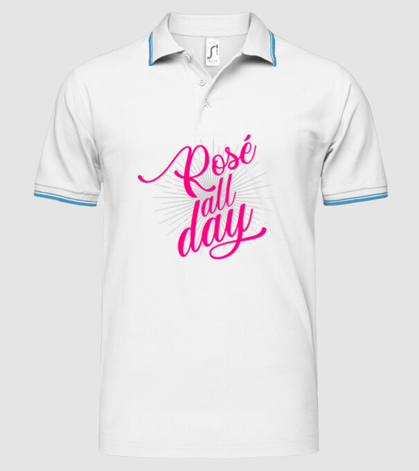 Rosé all day model alb pe tricou