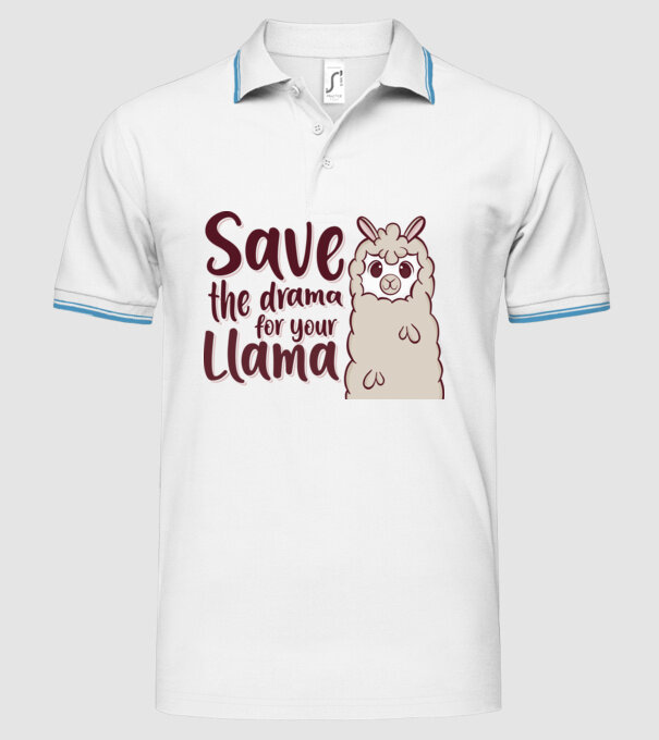 Save the drama from the llama model alb pe tricou