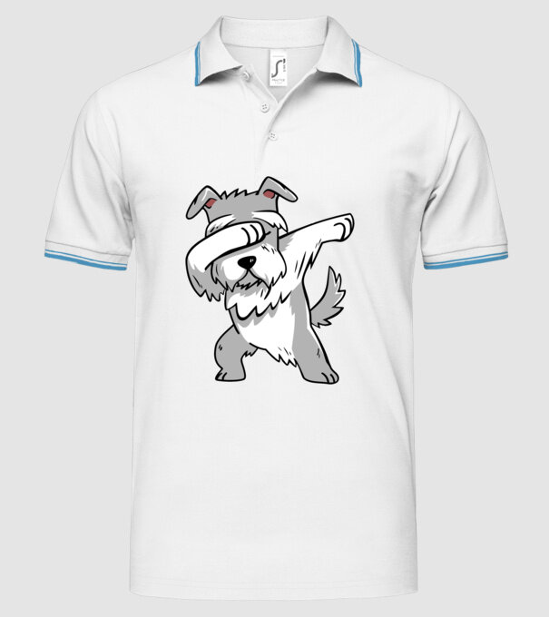 Schnauzer DAB model alb pe tricou
