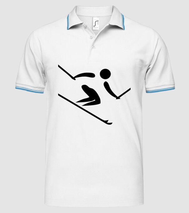 Schi model alb pe tricou