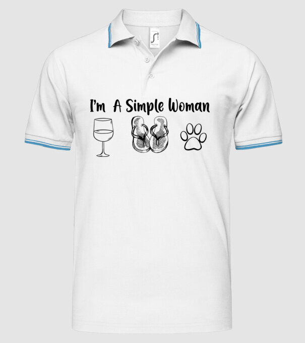 Simple doggy woman model alb pe tricou