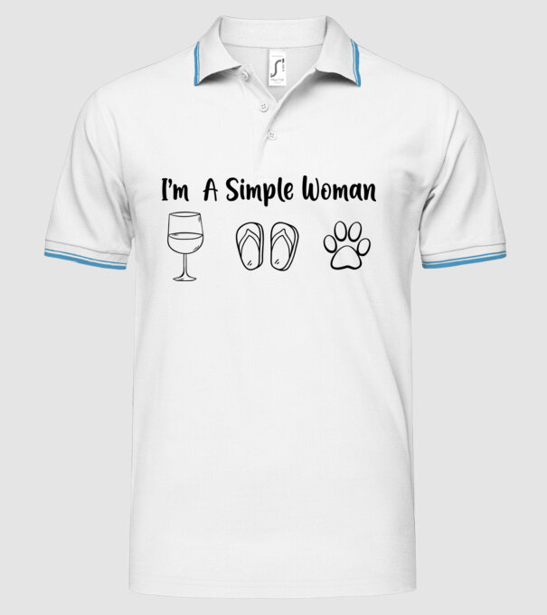Simple doggy woman model alb pe tricou
