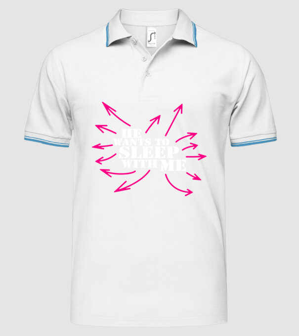 sleep with me model alb pe tricou