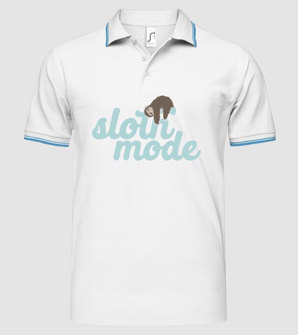 Sloth mode model alb pe tricou