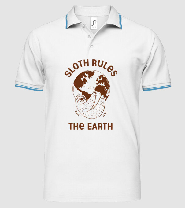 Sloth rules the world model alb pe tricou