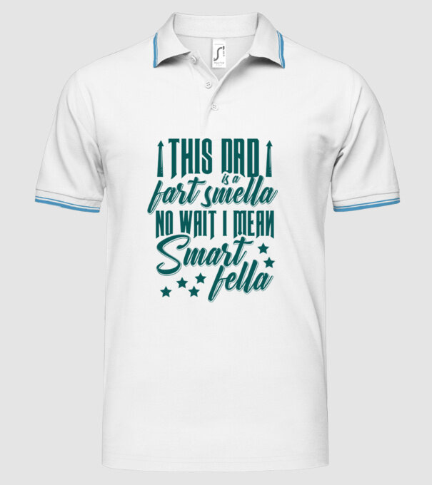 Smart fella dad model alb pe tricou