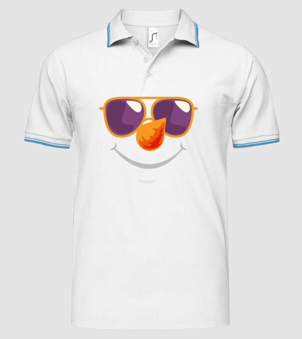 Snowman face model alb pe tricou