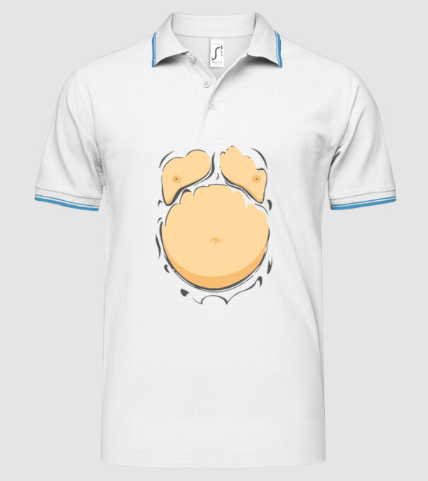 Burtă de bere model alb pe tricou