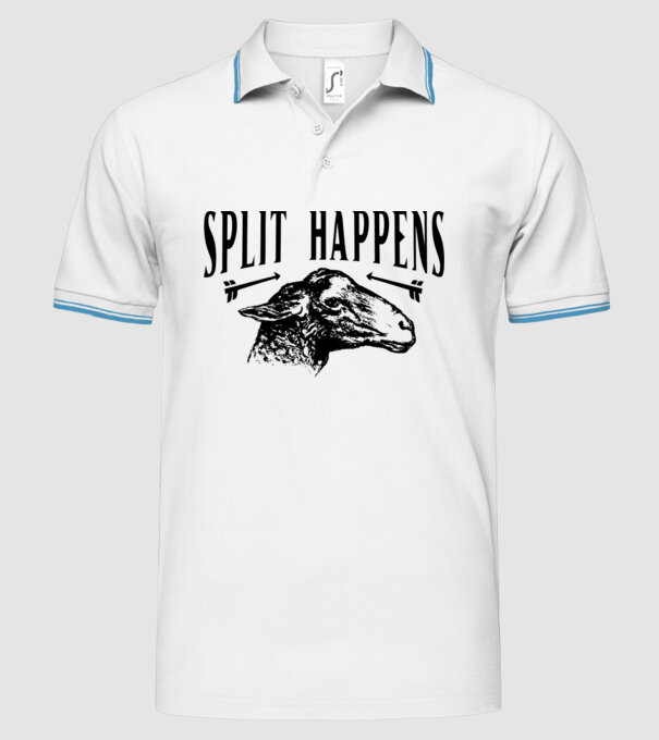 Split happens model alb pe tricou