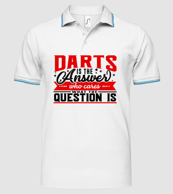 Sport is the answer DARTS model alb pe tricou