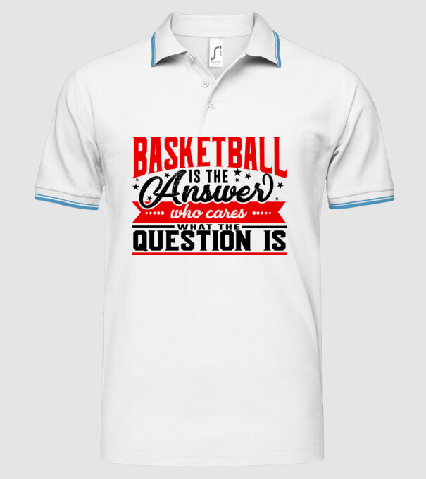 Sport is the answer BASCHETBALIST model alb pe tricou