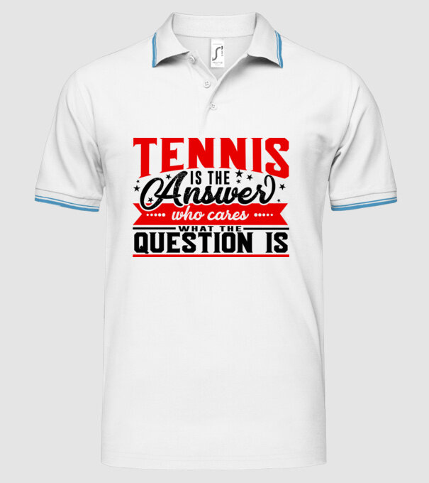 Sport is the answer JUCĂTOR TENIS model alb pe tricou