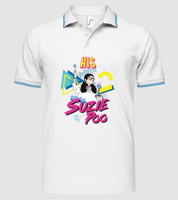 Stranger couple 80s retro Suzie model alb pe tricou