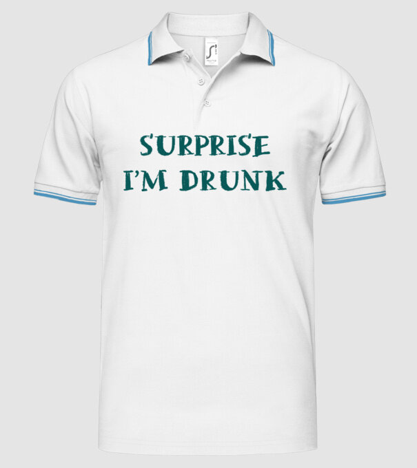 Surprise im drunk model alb pe tricou