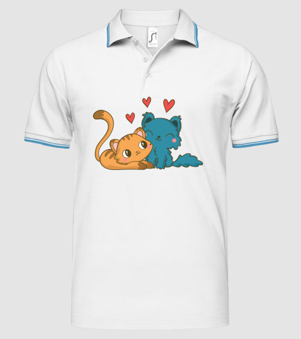 PISICUȚE ÎNDRĂGOSTITE 1 model alb pe tricou
