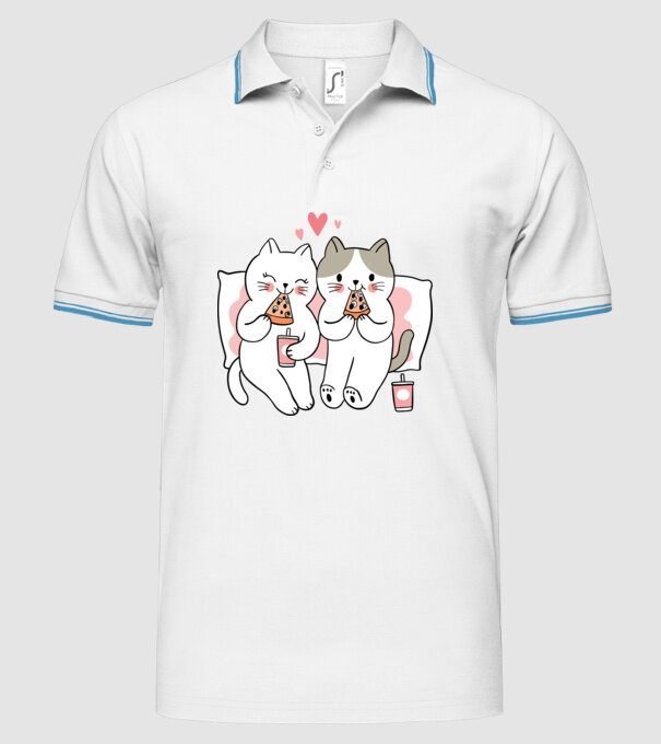PISICUȚE ÎNDRĂGOSTITE 6 model alb pe tricou