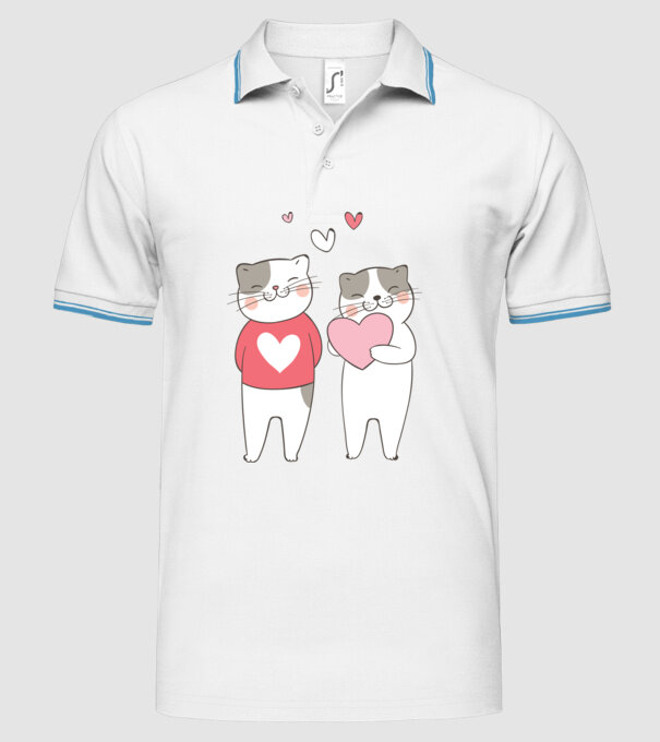 PISICUȚE ÎNDRĂGOSTITE 8 model alb pe tricou