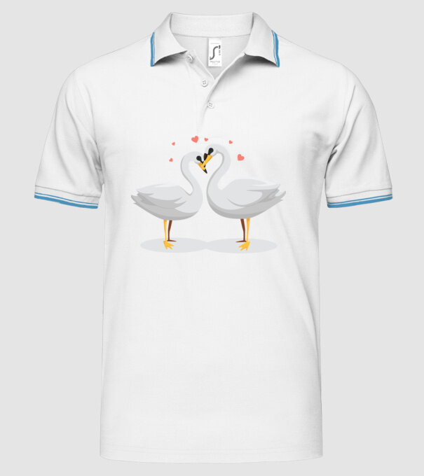 LEBEDE ÎNDRĂGOSTITE model alb pe tricou