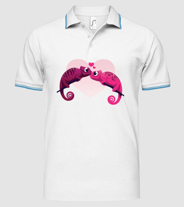 CAMELEONI ÎNDRĂGOSTIȚI model alb pe tricou
