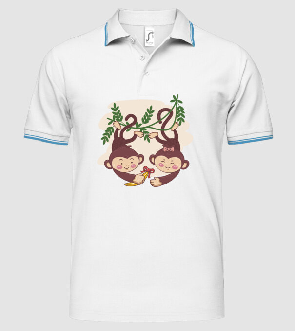 MAIMUȚE ÎNDRĂGOSTITE model alb pe tricou
