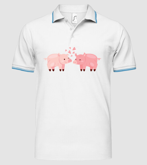 PURCELUȘI ÎNDRĂGOSTIȚI model alb pe tricou