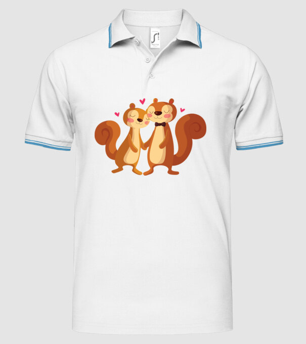 VEVERIȚE ÎNDRĂGOSTITE model alb pe tricou