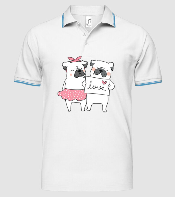 MOPȘI ÎNDRĂGOSTIȚI 2 model alb pe tricou