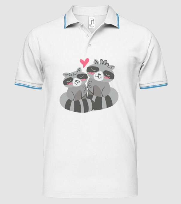 RATONI ÎNDRĂGOSTIȚI model alb pe tricou