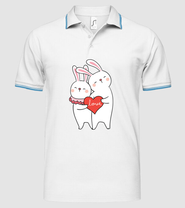 IEPURAȘI ÎNDRĂGOSTIȚI 2 model alb pe tricou