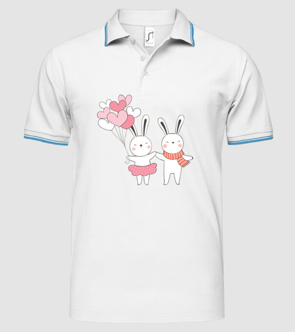 IEPURAȘI ÎNDRĂGOSTIȚI 3 model alb pe tricou