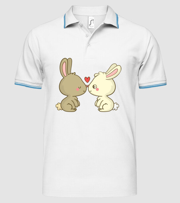 IEPURAȘI ÎNDRĂGOSTIȚI model alb pe tricou
