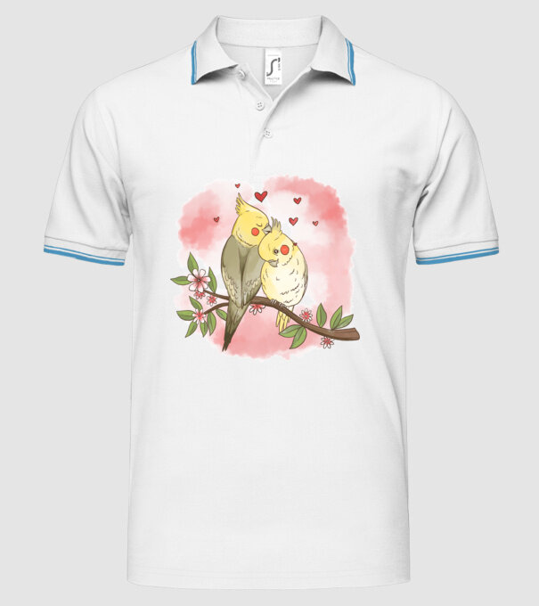 PAPAGALI ÎNDRĂGOSTIȚI 3 model alb pe tricou