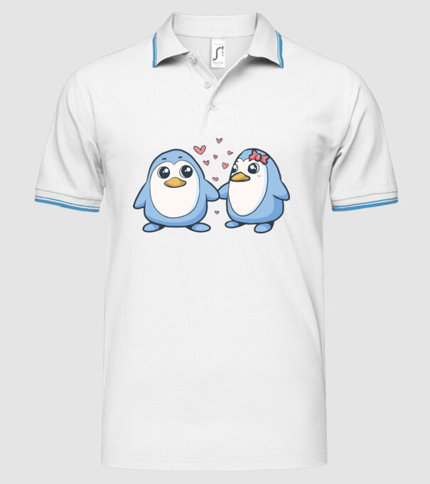 PINGUIN ÎNDRĂGOSTIT 2 model alb pe tricou