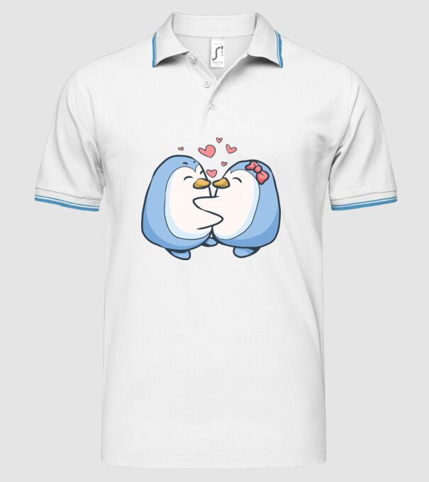 PINGUIN ÎNDRĂGOSTIT 3 model alb pe tricou