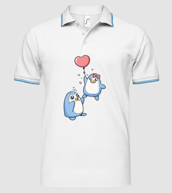 PINGUIN ÎNDRĂGOSTIT 4 model alb pe tricou