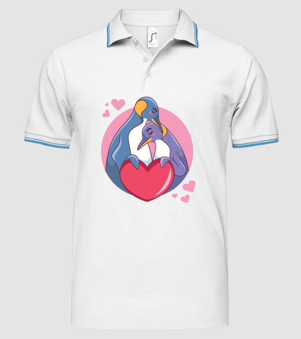 PINGUIN ÎNDRĂGOSTIT 5 model alb pe tricou