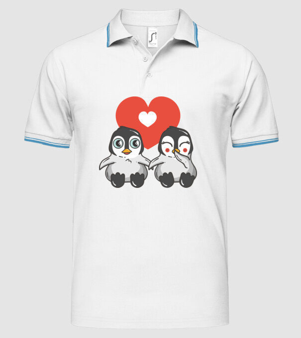 PINGUINI ÎNDRĂGOSTIȚI 7 model alb pe tricou