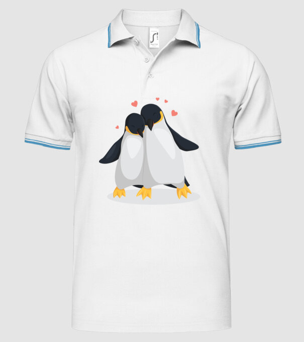 PINGUINI ÎNDRĂGOSTIȚI 8 model alb pe tricou