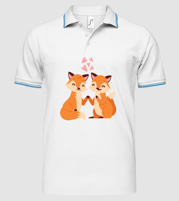 VULPI ÎNDRĂGOSTITE model alb pe tricou