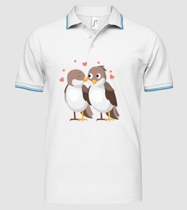 VRĂBII ÎNDRĂGOSTITE model alb pe tricou