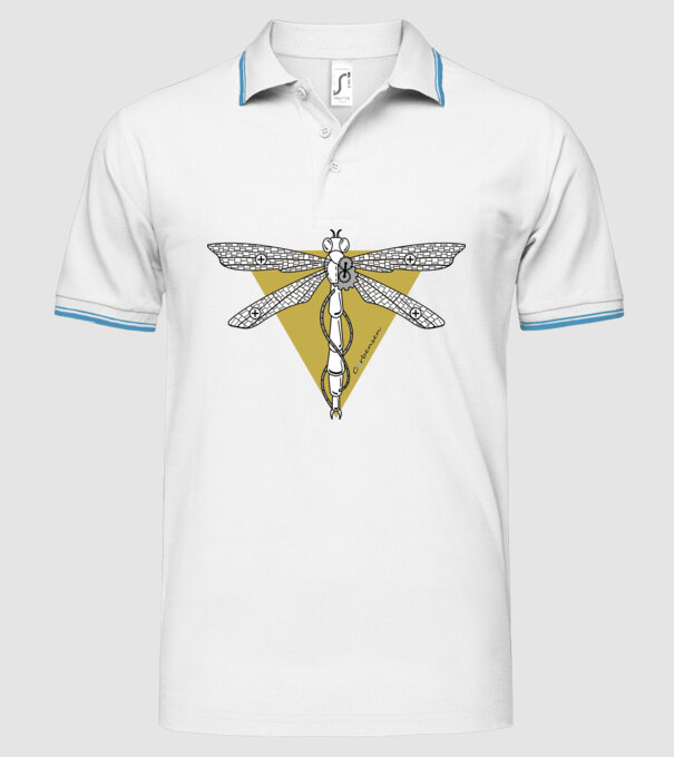Libelulă model alb pe tricou