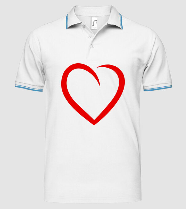Szív model alb pe tricou