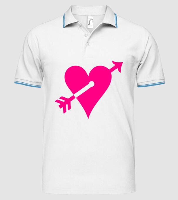 inimă model alb pe tricou