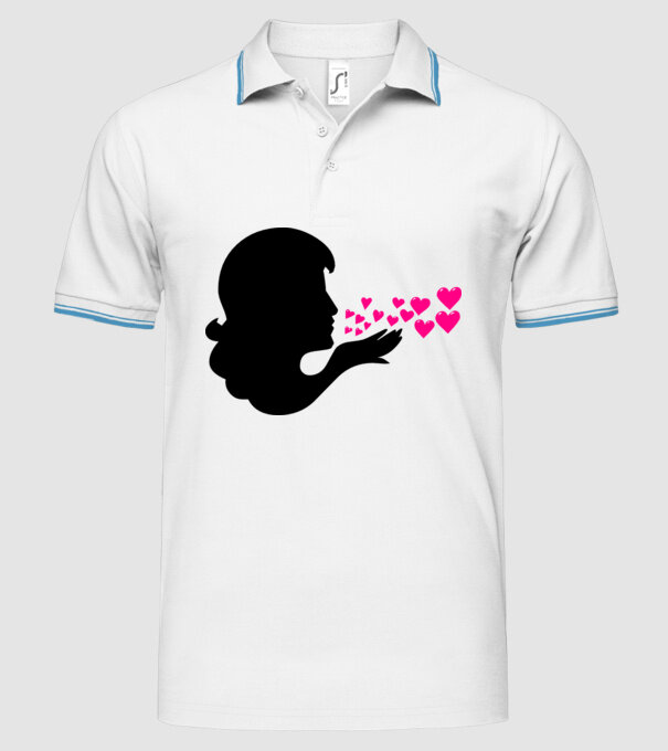 pupici din inimă model alb pe tricou