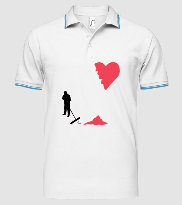 Curățător de inimi model alb pe tricou