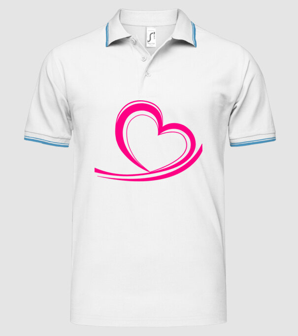 Linia inimii model alb pe tricou