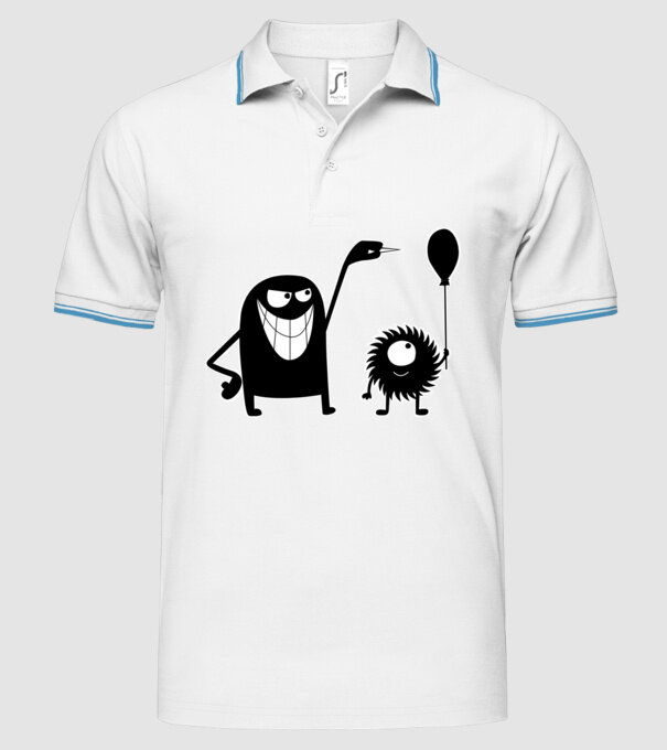 Szornyelde - Balon model alb pe tricou