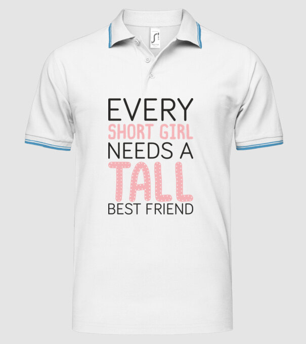 Tall Friend model alb pe tricou