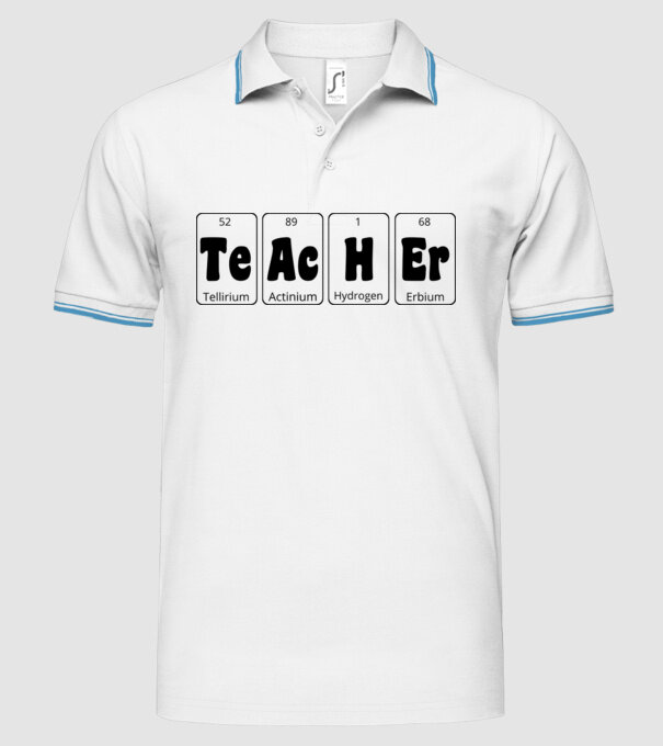 Teacher periodic model alb pe tricou